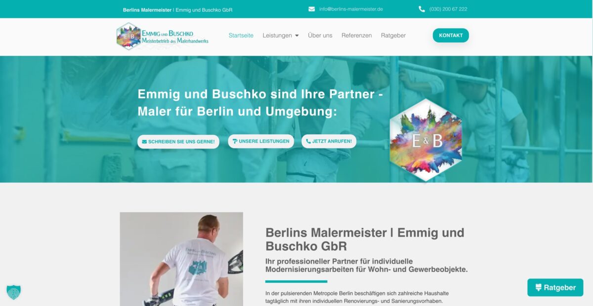 Screenshot der Website