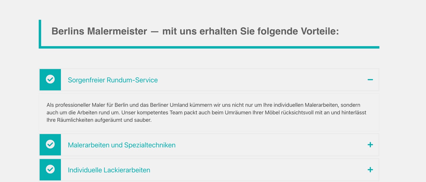 Ausschnitt 3 von 6 der Website von Berlins Malermeister, Berlin