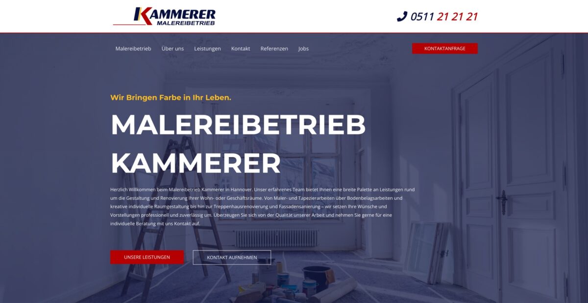 Screenshot der Website