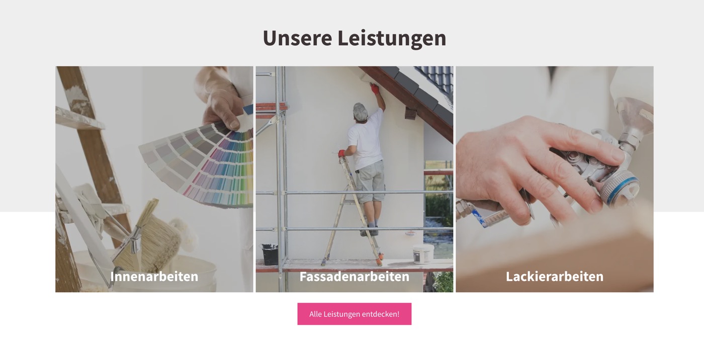 Ausschnitt 1 von 5 der Website von Lange & Hinz – Das Malermeister-Team, Hamburg