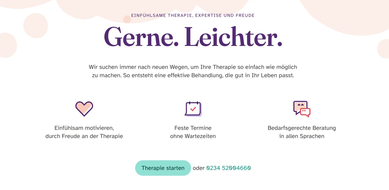 Ausschnitt 1 von 4 der Website von Nomina Logopädie, Bochum