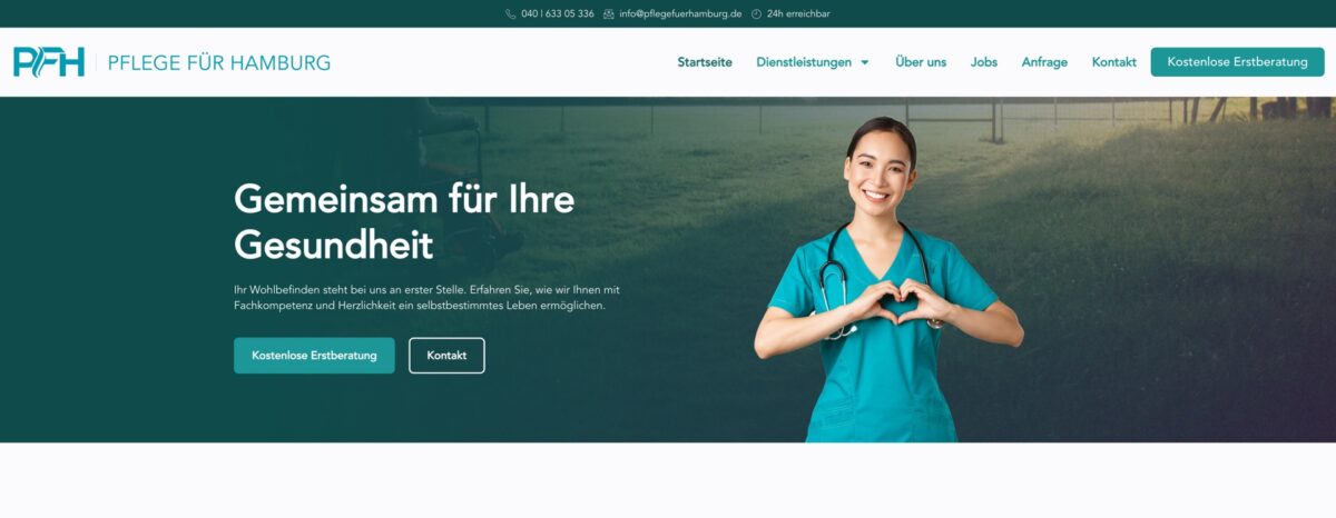 Screenshot der Website