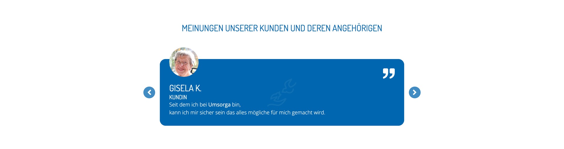 Ausschnitt 3 von 5 der Website von Pflegedienstes Umsorga, Berlin