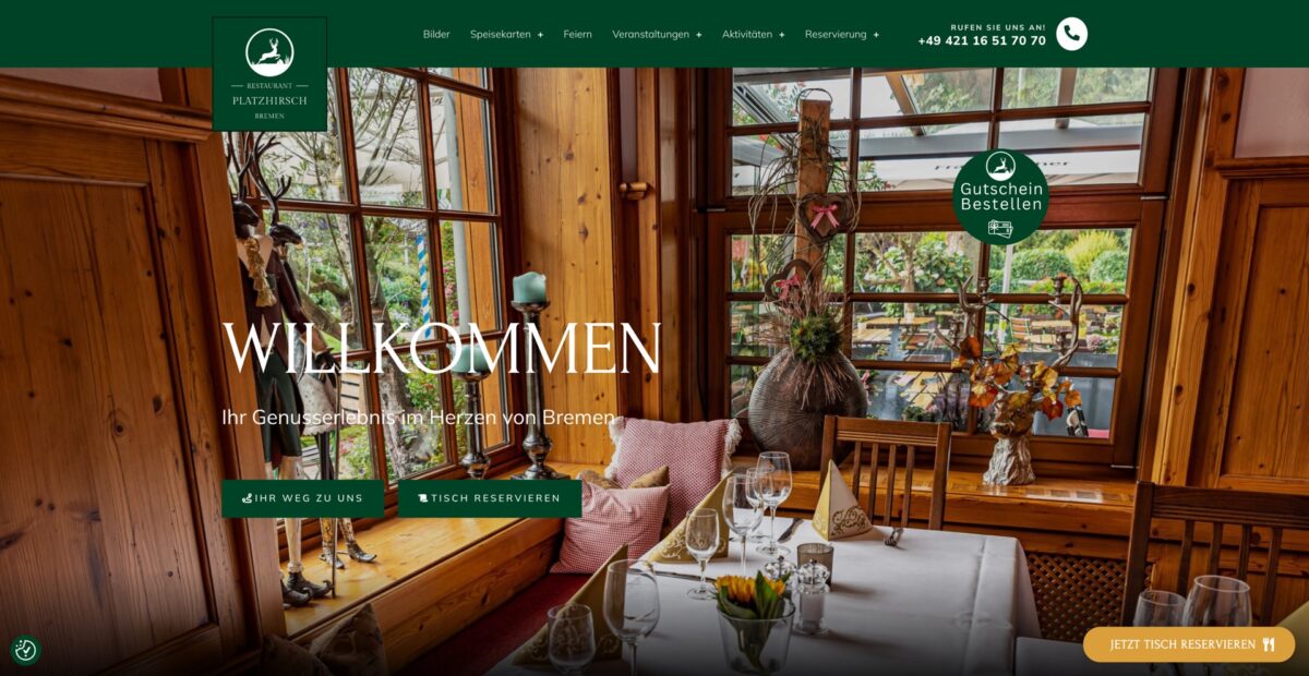 Screenshot der Website