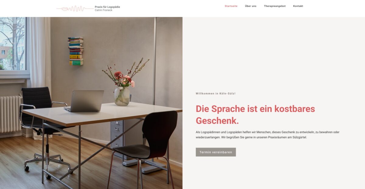 Screenshot der Website