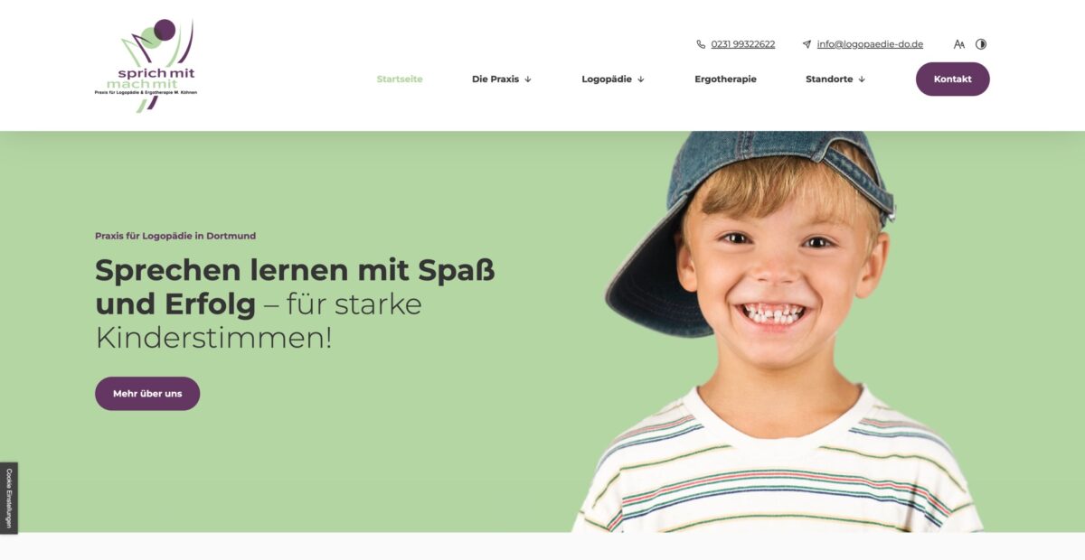 Screenshot der Website