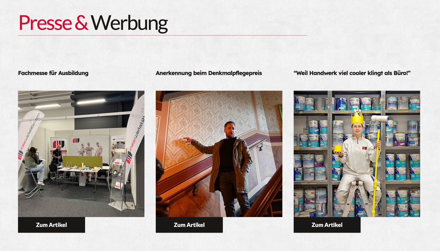 Ausschnitt 5 von 6 der Website von Malerwerkstätten.com, Leipzig