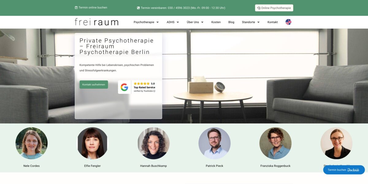 Screenshot der Website