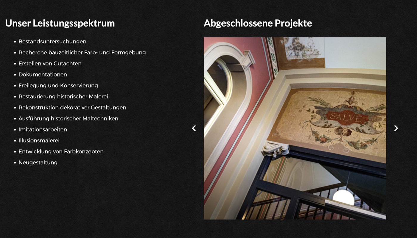Ausschnitt 6 von 6 der Website von Malerwerkstätten.com, Leipzig
