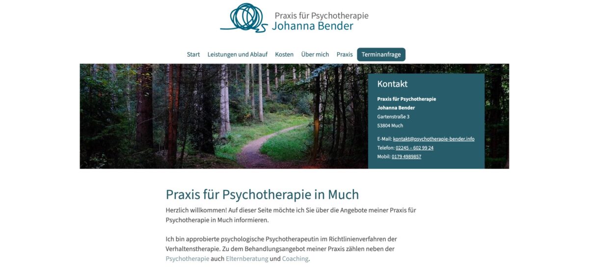Screenshot der Website