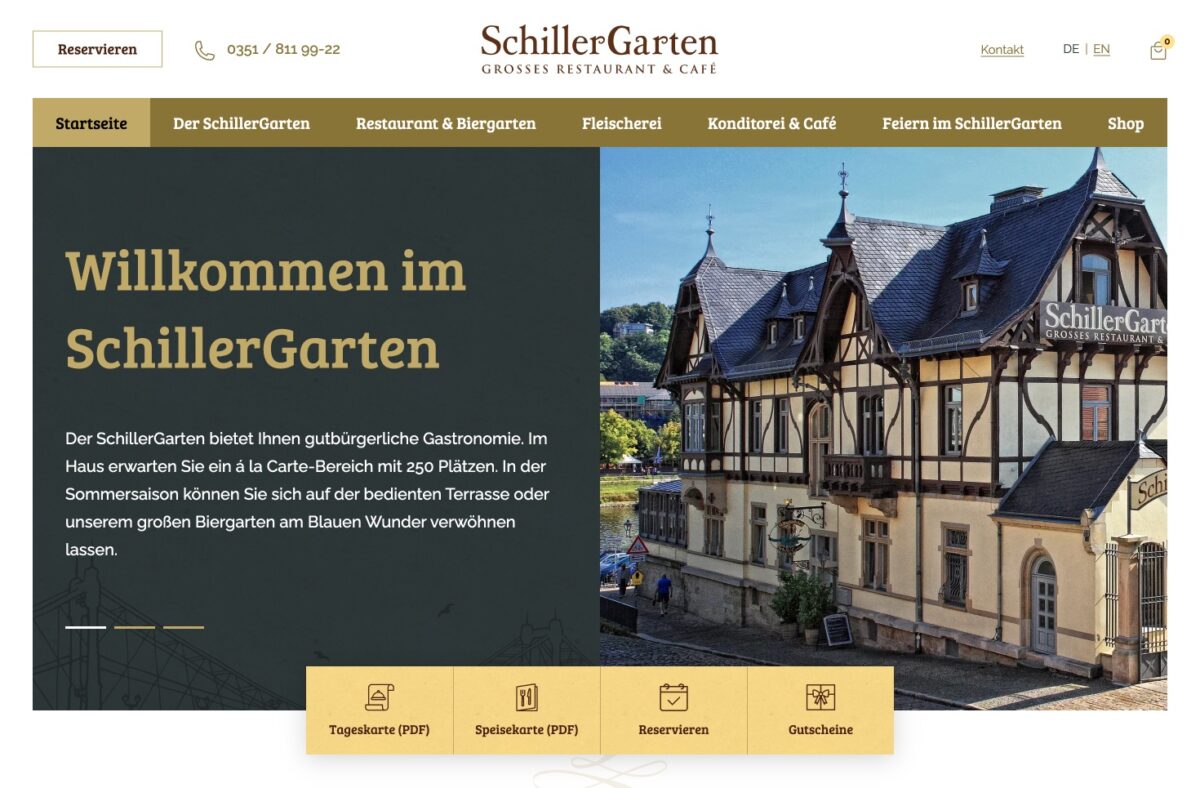 Screenshot der Website