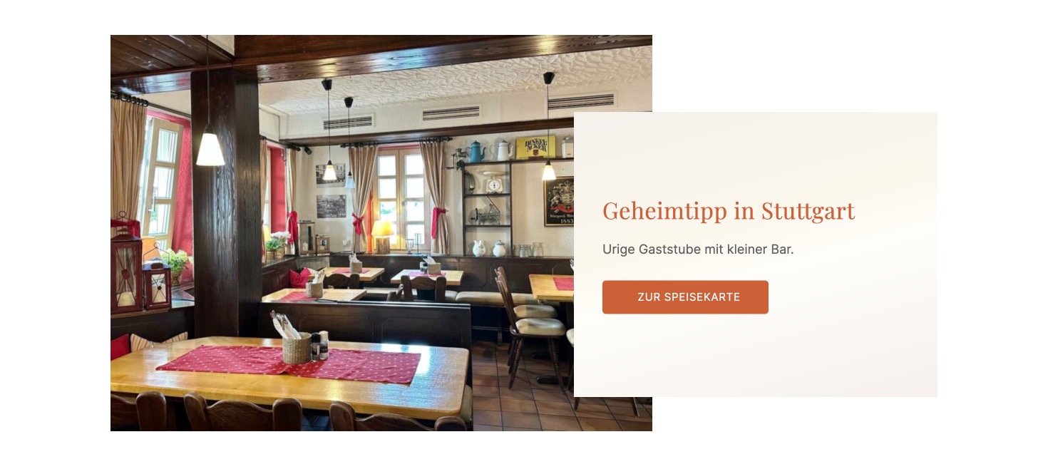 Ausschnitt 4 von 4 der Website von Restaurant Tauberquelle, Stuttgart