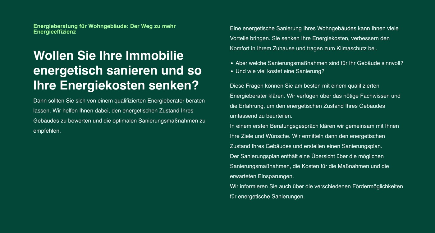 Ausschnitt 6 von 6 der Website von Energy Consulting Hessen, Frankfurt am Main