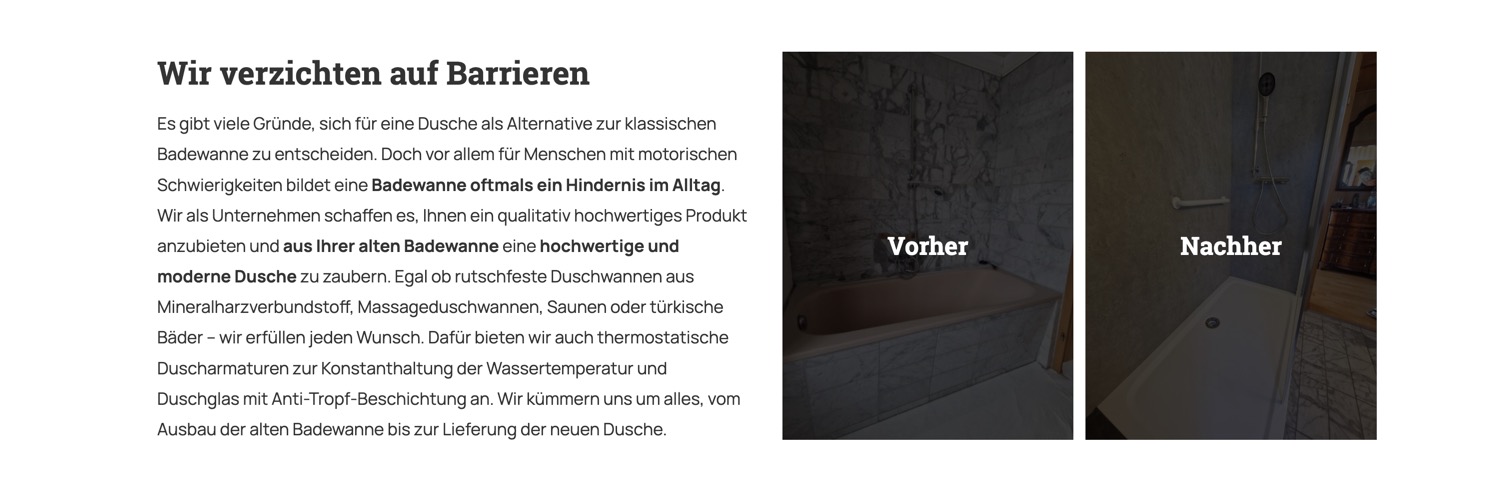 Ausschnitt 4 von 5 der Website von S&D Heizung und Sanitär, Stuttgart