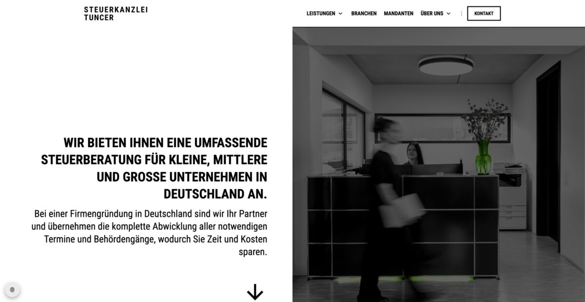 Screenshot der Website