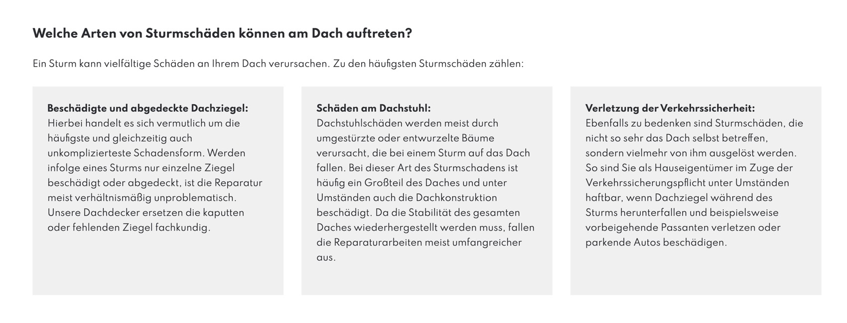 Ausschnitt 4 von 5 der Website von Dachdeckermeister Christoph Konow, Bochum