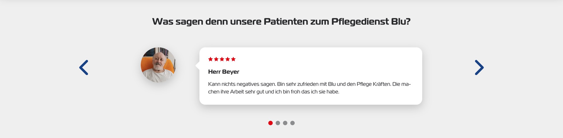 Ausschnitt 5 von 6 der Website von Pflegedienst Blu, Köln