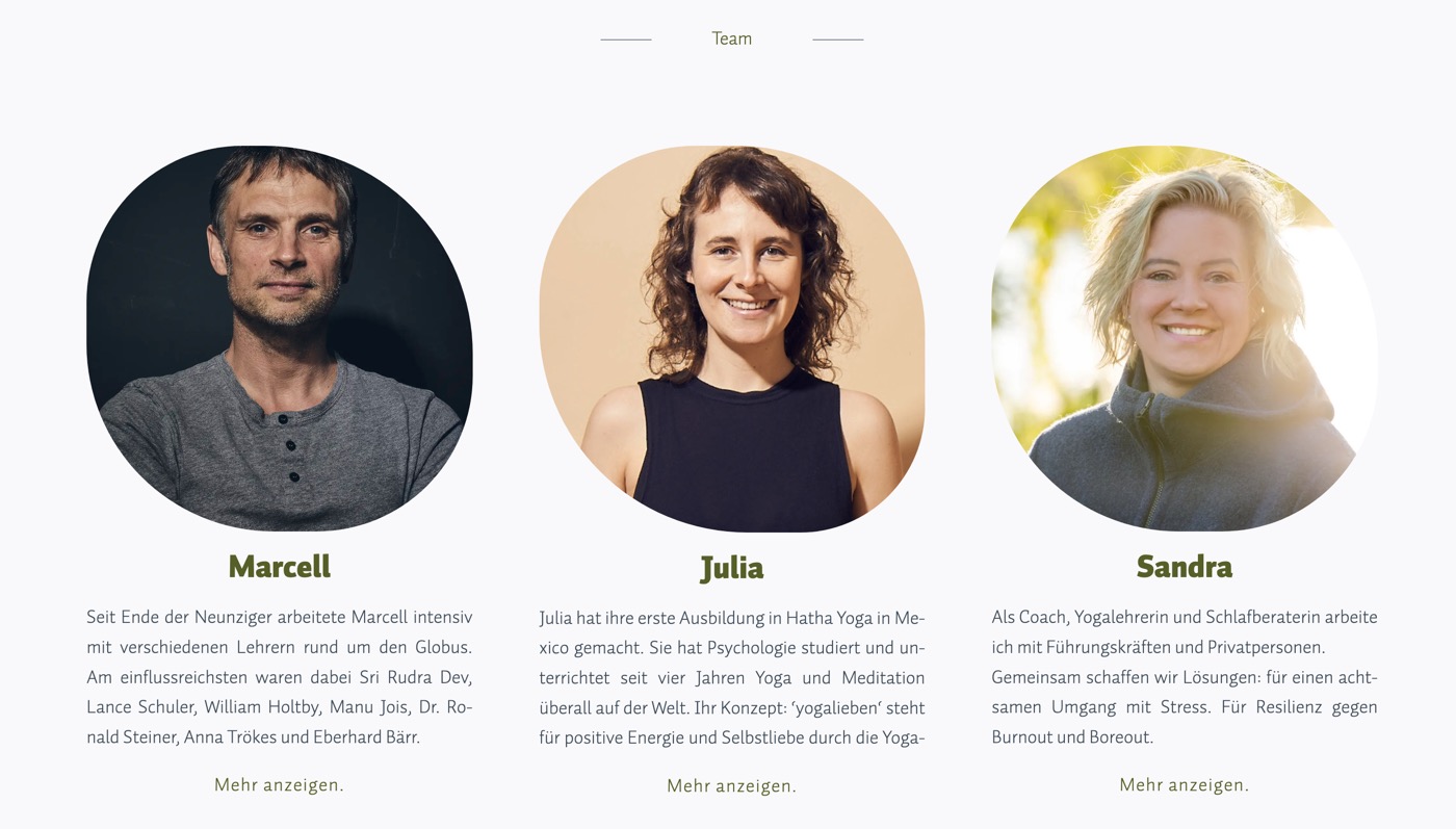 Ausschnitt 4 von 5 der Website von Ashtanga Yoga Bremen, Bremen