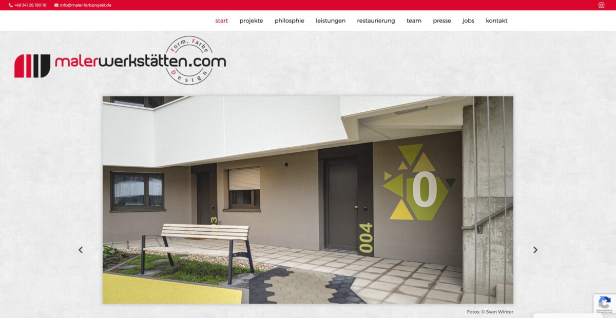 Screenshot der Website