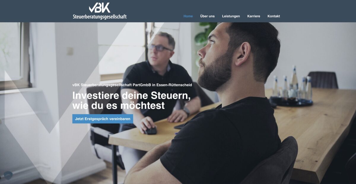 Screenshot der Website
