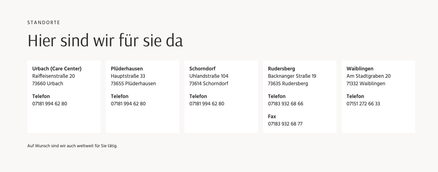 Ausschnitt 5 von 6 der Website von Bestattungen Scheufele, Rems-Murr-Kreis