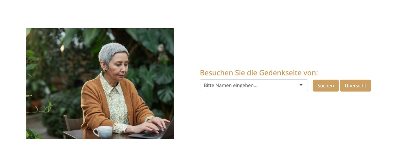 Ausschnitt 6 von 6 der Website von Bestattungen Scheufele, Rems-Murr-Kreis
