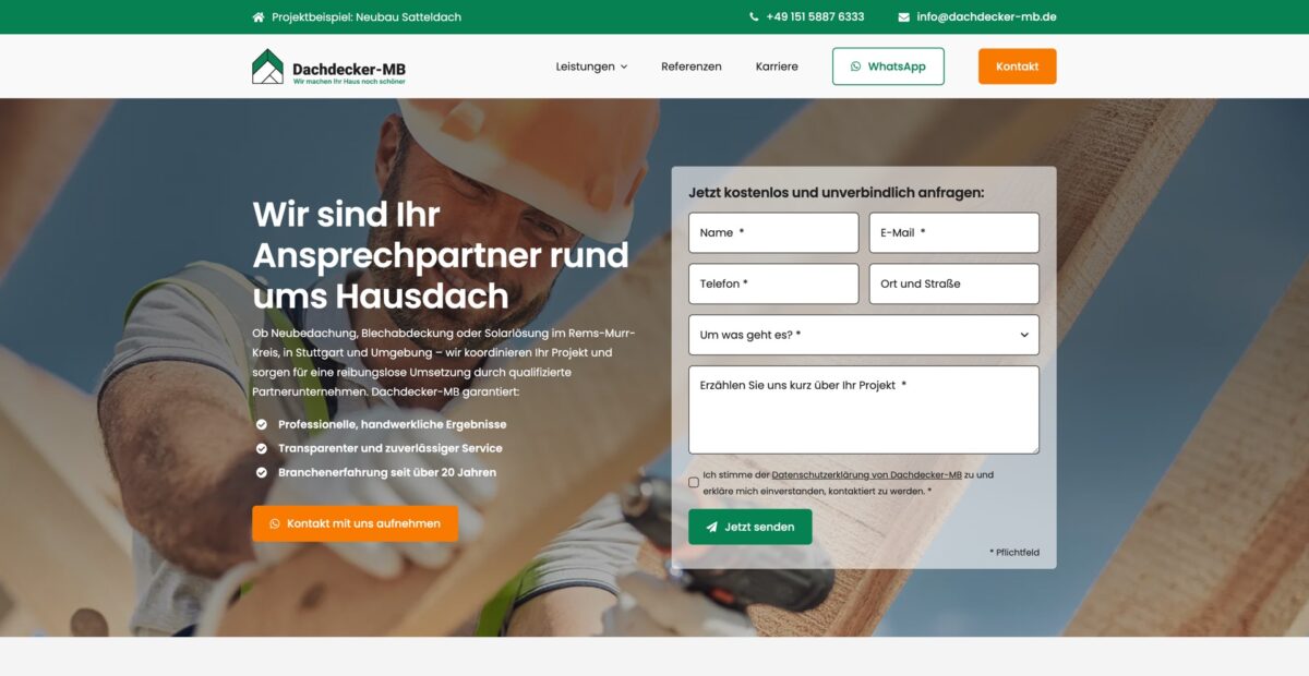 Screenshot der Website