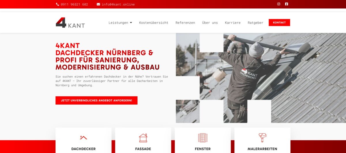 Screenshot der Website