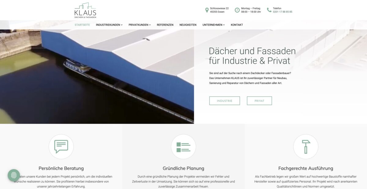 Screenshot der Website