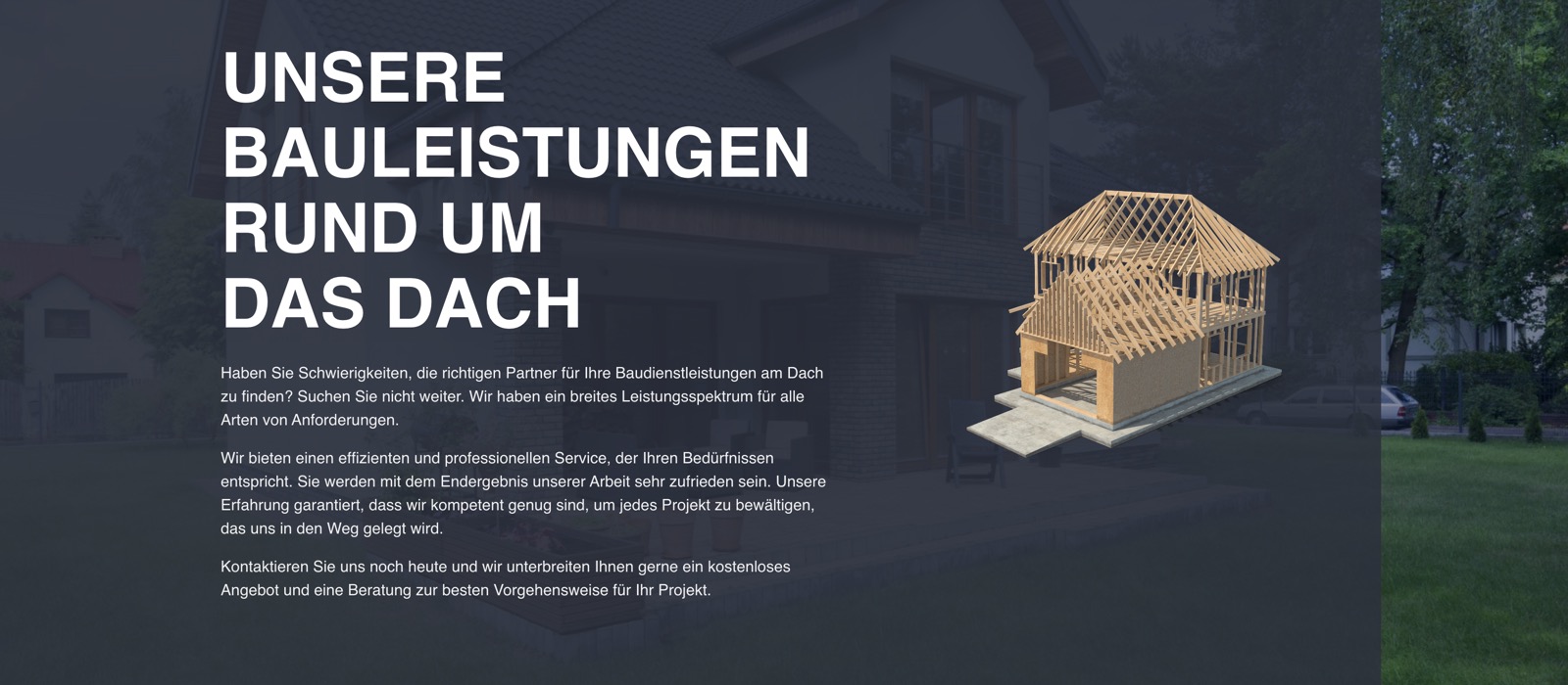 Ausschnitt 6 von 6 der Website von Hanse Dachdeckerei, Rostock
