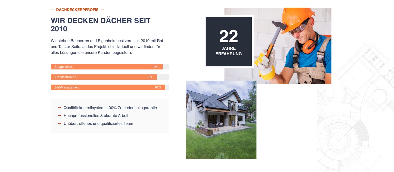 Ausschnitt 5 von 6 der Website von Hanse Dachdeckerei, Rostock