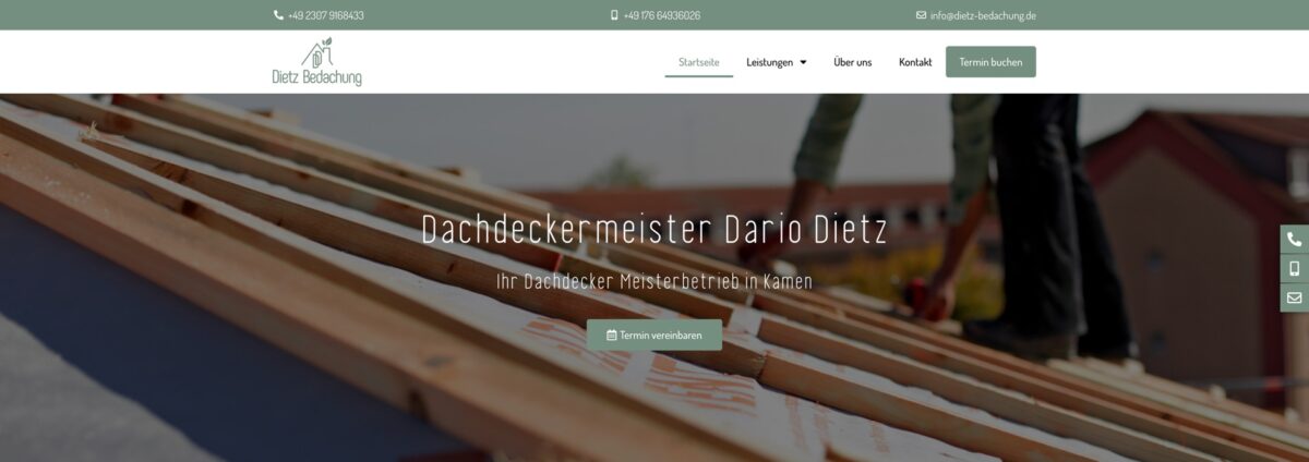 Screenshot der Website