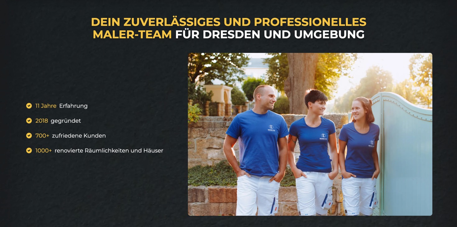 Ausschnitt 3 von 5 der Website von Malermeisterin Patricia Link, Dresden