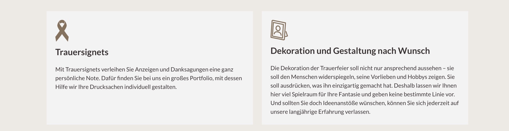 Ausschnitt 5 von 6 der Website von Bestattungen Hohenwinden, Erfurt