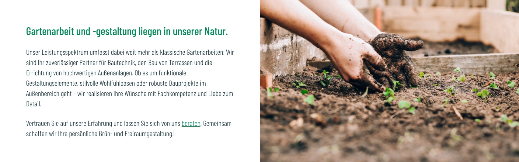 Ausschnitt 4 von 4 der Website von Tenhaven Garten- und Landschaftsbau, Bochum