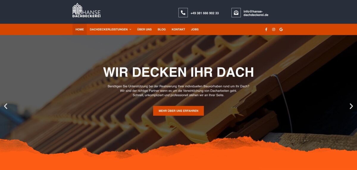 Screenshot der Website
