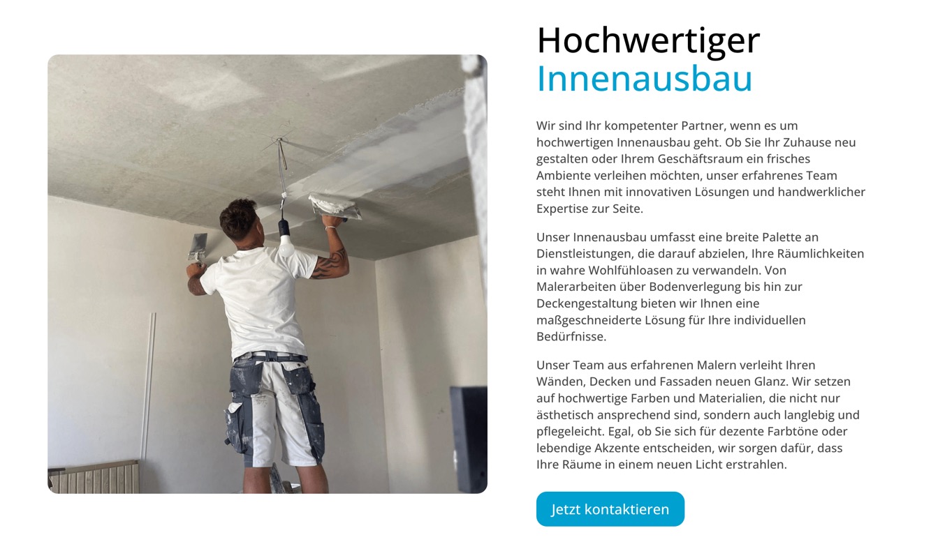 Ausschnitt 4 von 4 der Website von Malermeister Christian Vey, Dortmund
