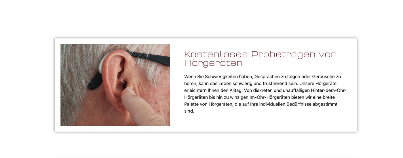 Ausschnitt 5 von 6 der Website von Pöhlemann Augenoptik & Hörakustik, Wetteraukreis