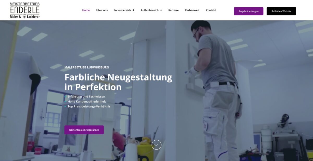 Screenshot der Website