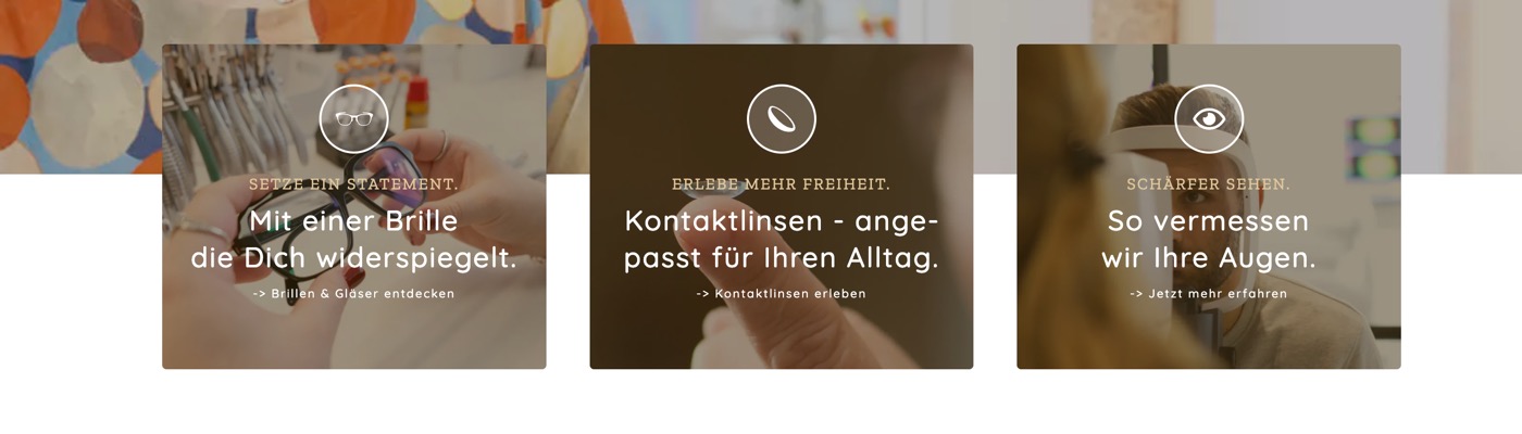 Ausschnitt 5 von 6 der Website von Optik Sagawe, Rostock