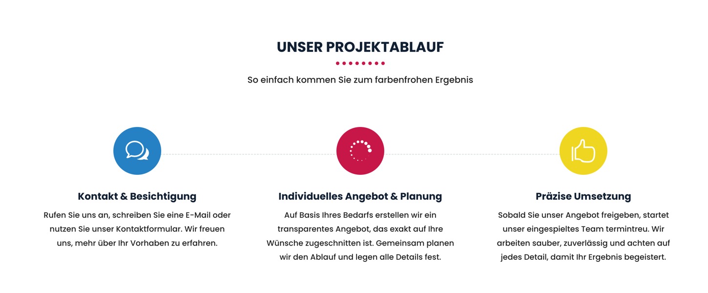Ausschnitt 4 von 6 der Website von Pinselprofis, Bochum