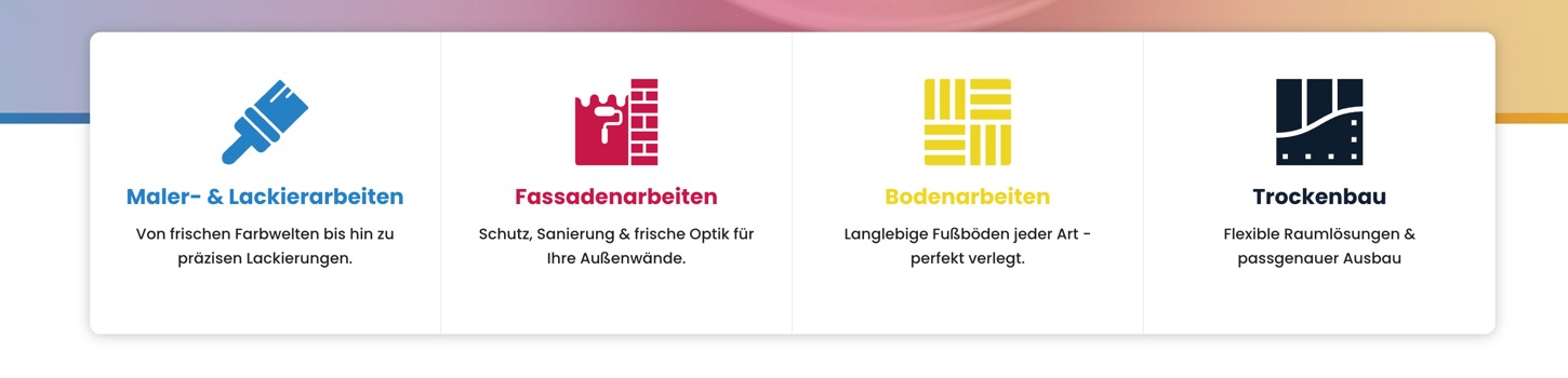 Ausschnitt 5 von 6 der Website von Pinselprofis, Bochum
