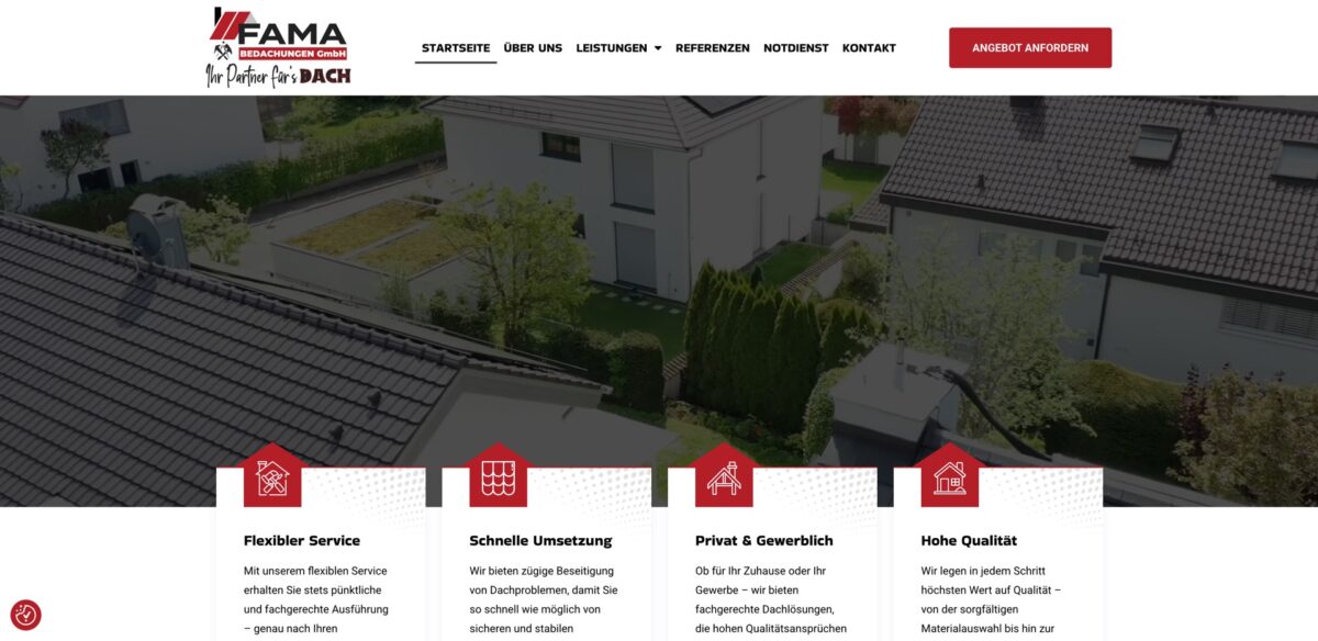 Screenshot der Website