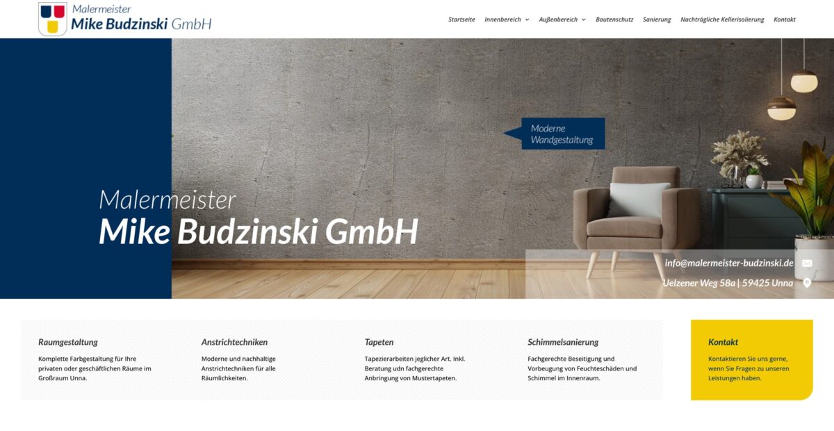 Screenshot der Website
