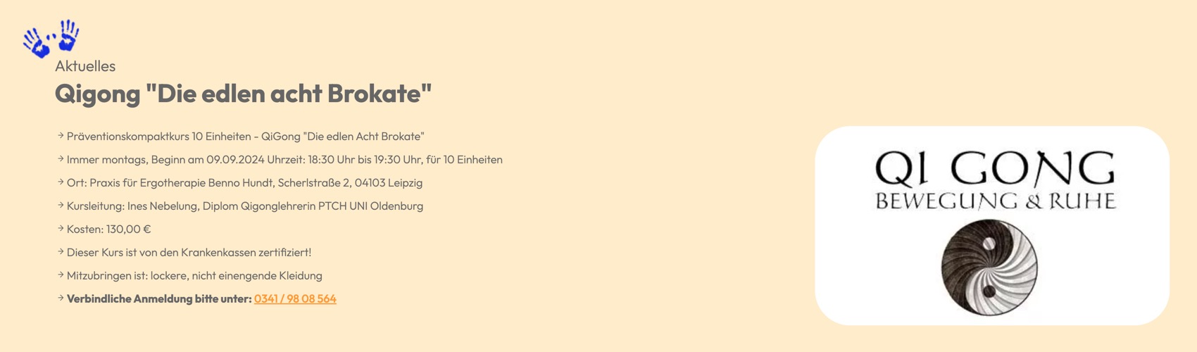 Ausschnitt 4 von 4 der Website von Ergotherapie Hundt, Leipzig