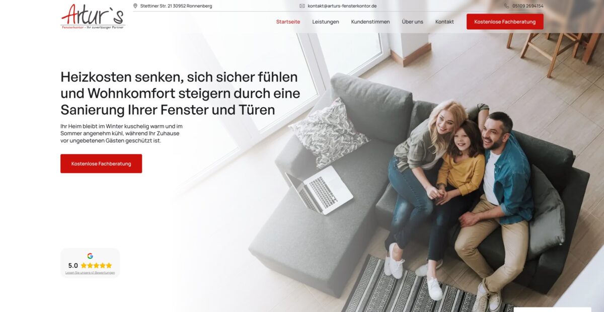 Screenshot der Website