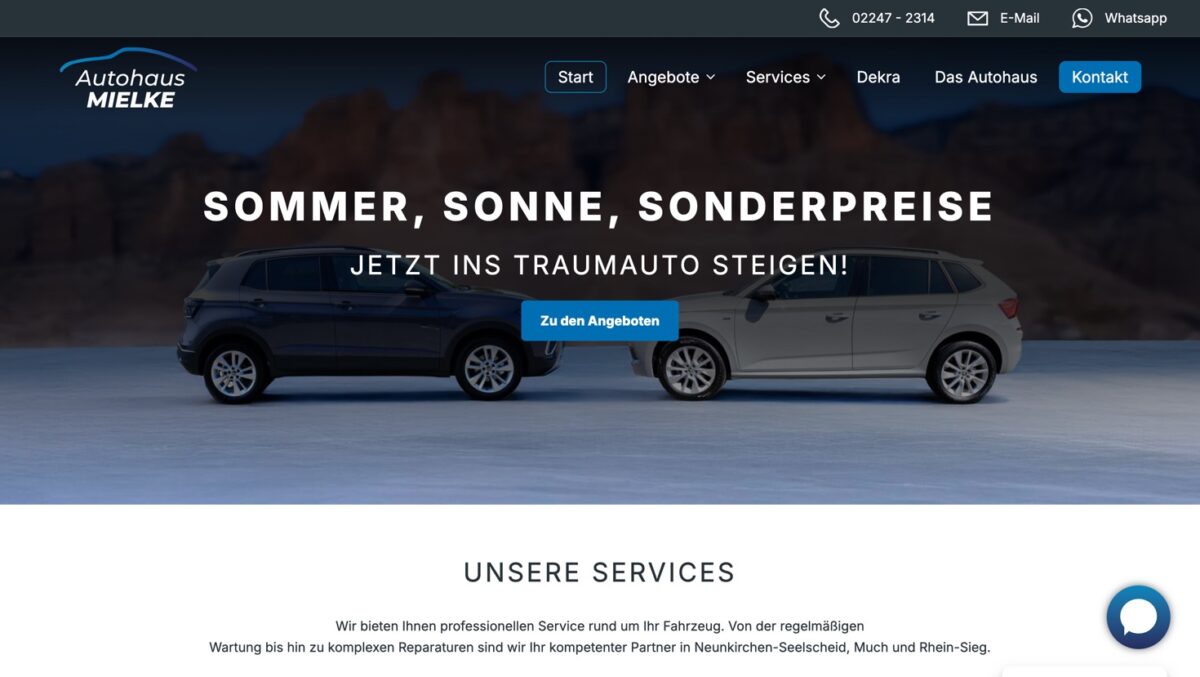 Screenshot der Website