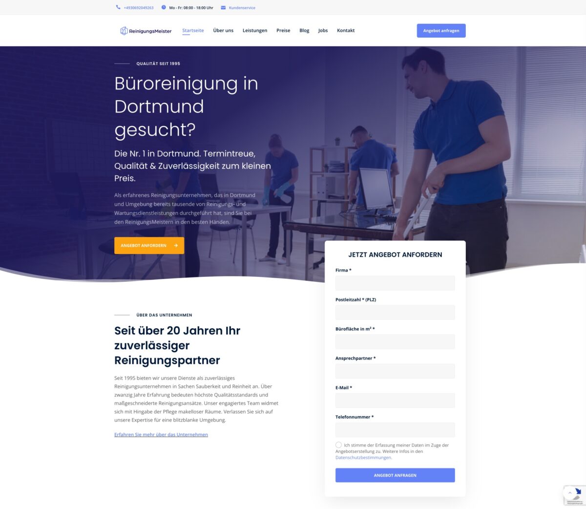 Screenshot der Website