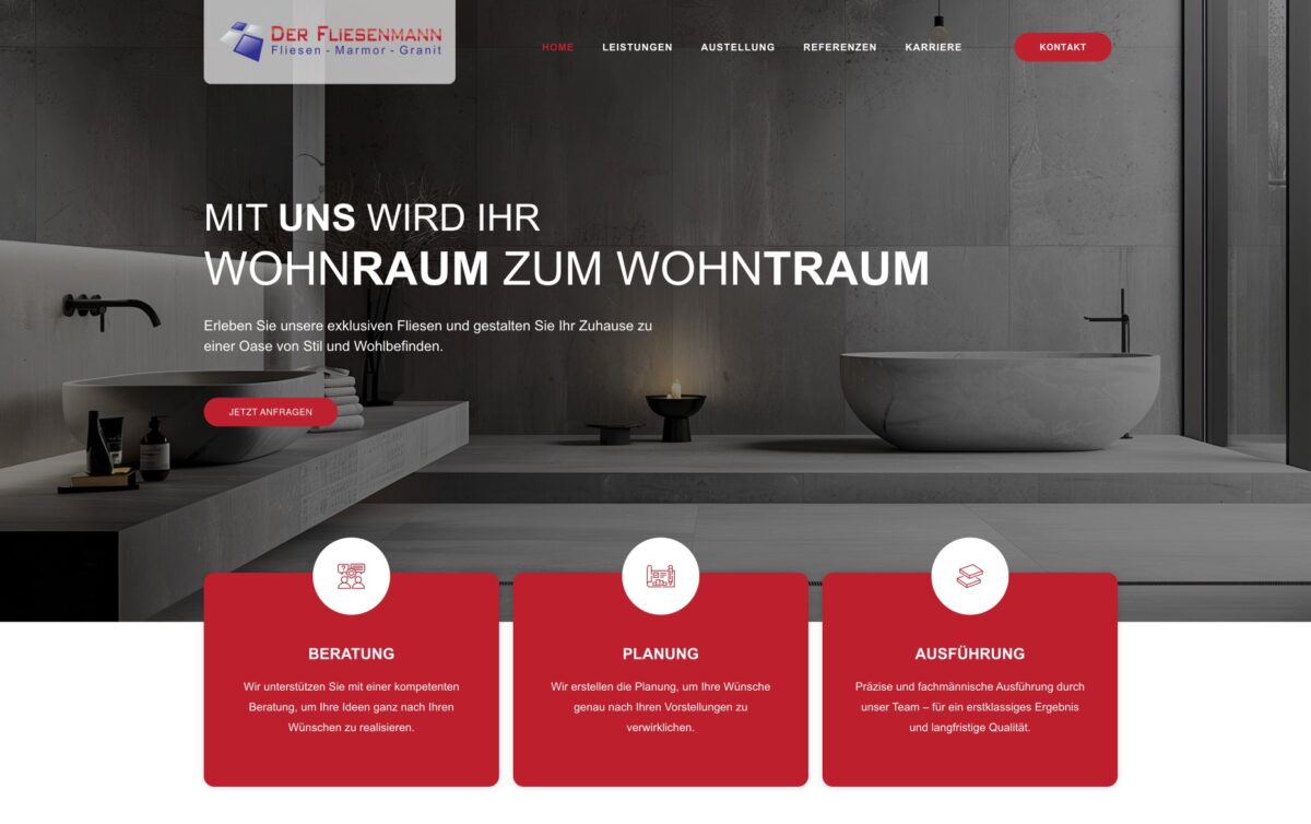 Screenshot der Website