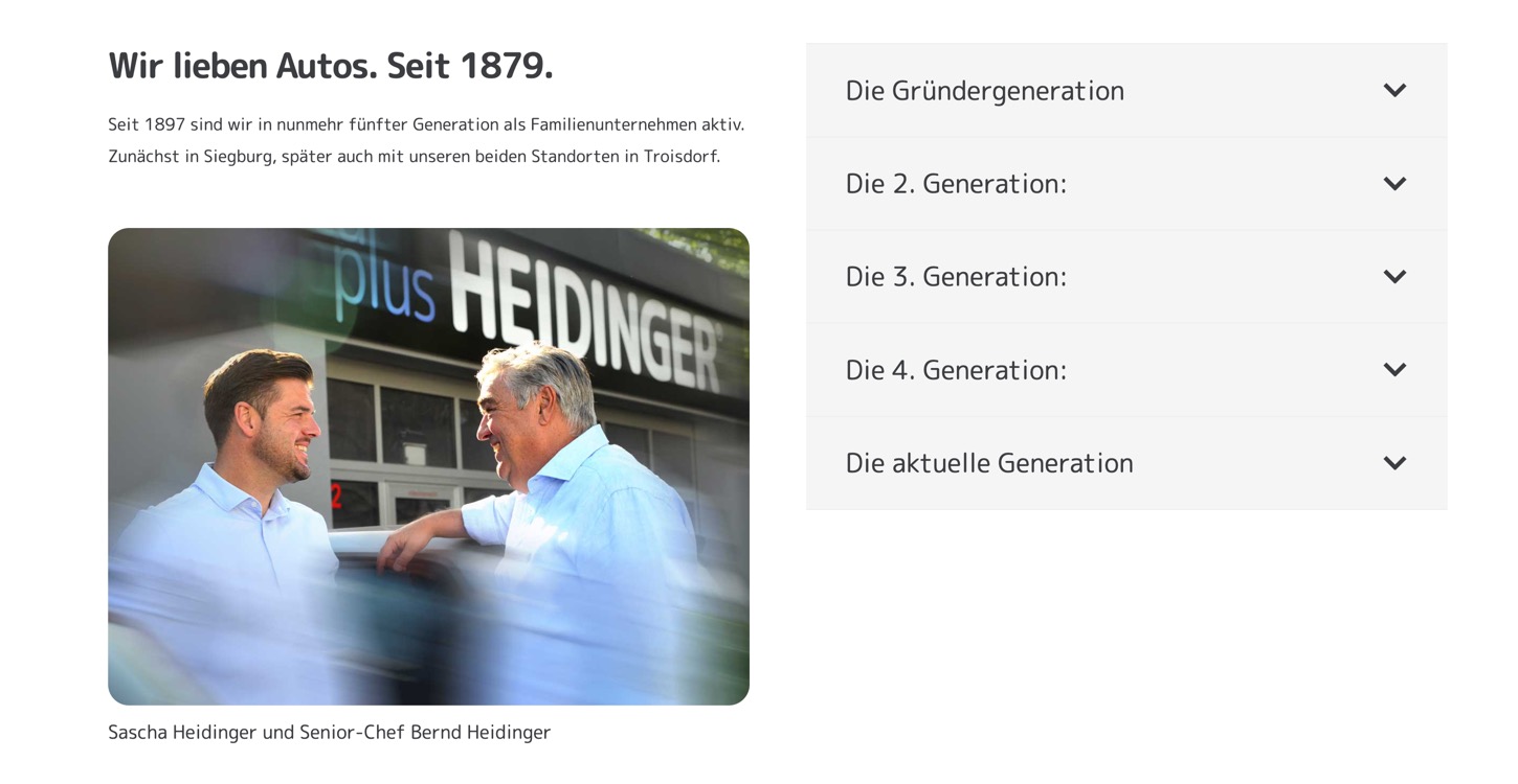 Ausschnitt 4 von 5 der Website von CarPlus Heidinger, Rhein-Sieg-Kreis